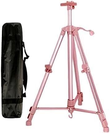 Caballete portátil de aluminio rosa para bocetos, soporte plegable ligero retráctil para artistas, ideal para dibujar, pintar y proyectos de manualidades