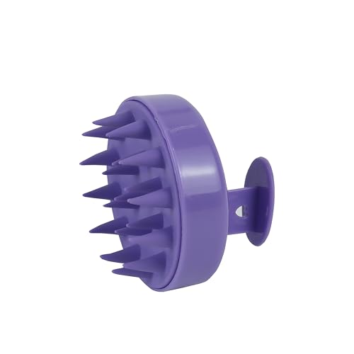 Image of NFI essentials Hair Comb Brush Head Scalp Massager Scrubber, Adults Children Thick /Thin Hair, Mold-Free Solid Silicone for Healthy Hair Growth Dry Scalp Dandruff (Purple)