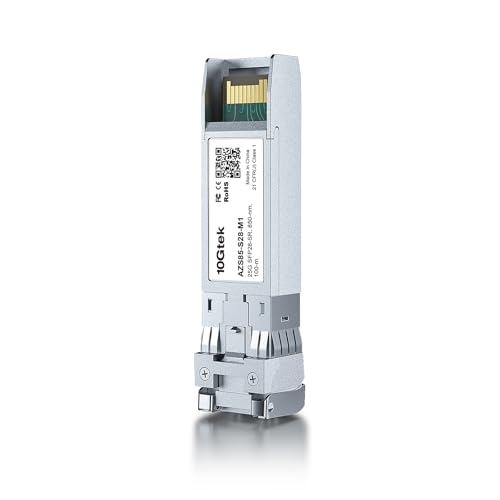 Image of 10GTEK 25G SFP28 SFP+ SR Transceiver, 25GBase-SR Duplex LC MMF Optical Module for Dell Force10 GP-25GSFP-1S, 850nm, DDM, up to 100m