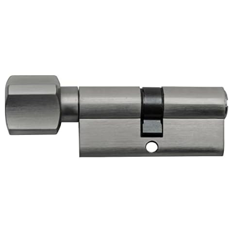 Löwen Knaufzylinder KR 70 mm 35/35 inkl. 5 Schlüssel , Silber Metallic Cover