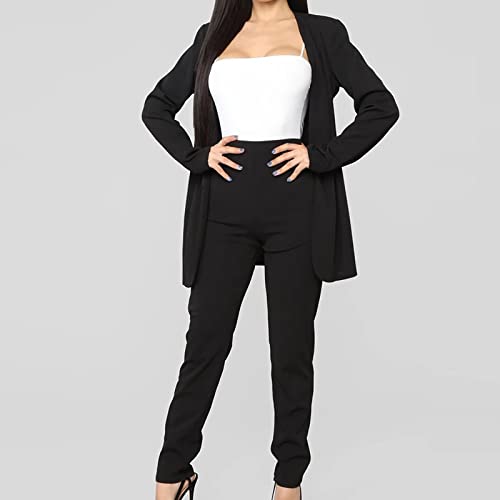 Womens Suits 2 Piece Set Business Casual Outfits Open Front Blazer and Pencil Pant Suits Set Classy Work Office Sets2