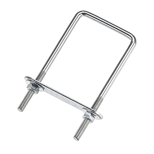 QUARKZMAN M6x50x150mm Quadrat U Bolzen x 1 Set Kohlenstoffstahl U Bolzen für Achs- und Anhängerblätter und Rohre Silber