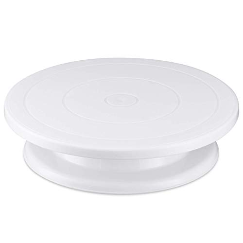 Comforty Tortenplatte Drehbar 28 cm Weiß, Drehteller Torte für Kuchen