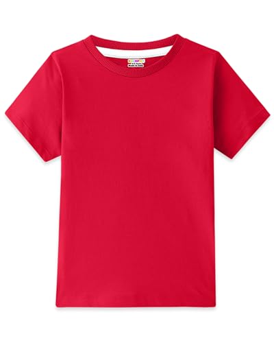 Image of Kuchipoo Boys 100% Cotton Half Sleeve T-Shirt | Soft & Breathable Fabric | Round Neck Plain Solid Tee | Comfortable Pack of 4