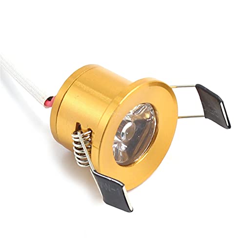 HSHHJSH Plafoniere da Incasso A LED Faretti Rotondi Argenteo/Nero/Bianco/Oro Mini Faretti 1.5W 27mm 100V-240V Espositore per Gioielli Faretto da Incasso A Soffitto per Armadietto