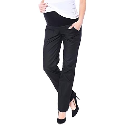 Mija - Maternity comfortable Trousers Cargo over bump 3017 (18, Black) Cover