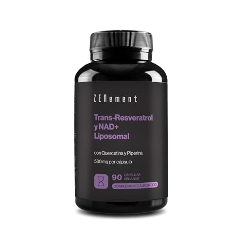 Trans-Resveratrol & NAD+ Liposomal, con Quercetina y Piperina, 58...