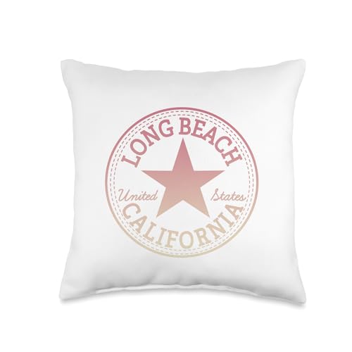 Long Beach California USA United States of America Surfer Throw Pillow