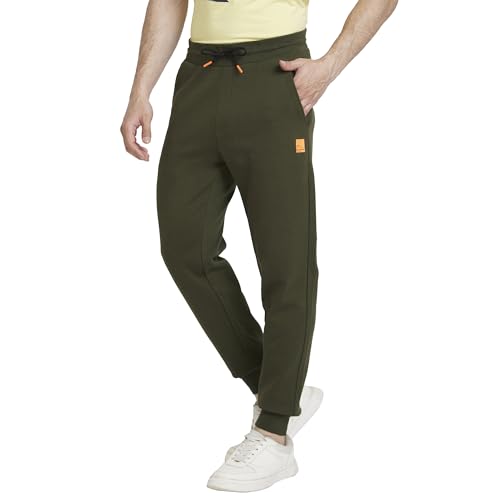 Image of Spykar Men's Mid Rise Fitted Track Pants