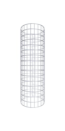 Säule Steinkorb-Gabione rund, Maschenweite 5 x 5 cm, Höhe 80 cm, Spiralverschluss, galvanisch verzinkt (37 cm Durchmesser)