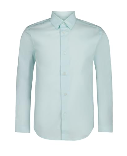 Calvin Klein boys Long Sleeve Slim Fit Dress Shirt, Button-down Style With Cuffs & Shirttail Hem