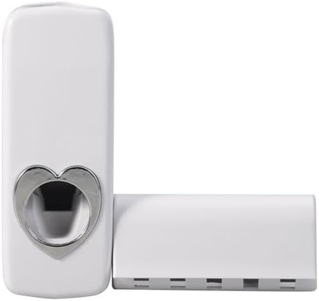 JX-889 Auto Squeezing Paste Style Toothpaste Device w/ Hanging Toothbrush Box - White