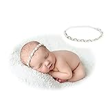 Honra Orraphtstu Newborn Photography Props Pearl Headband Baby Photoshoots Posing Photo Tieback Hair Accessories (White 01)