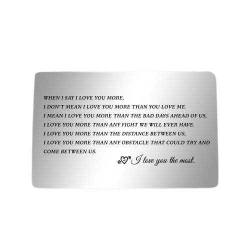 Engraved Wallet Insert Card - Love Note Gift For Him Or Her, Aluminum, 3.5x2 Inch - View #10