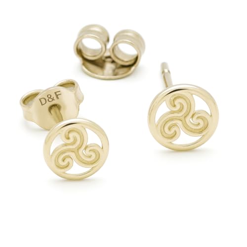 Boucles d'oreilles or 9k Triskèle, offrez un symbole celte intemporel pour un anniversaire