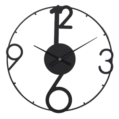 Horloge murale en fer forgé européen XJBTBA pour un salon élégant