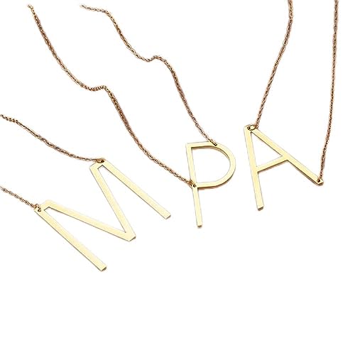 Collier de pendentif alphabet double trou, le cadeau idéal de joaillerie hip hop unisexe