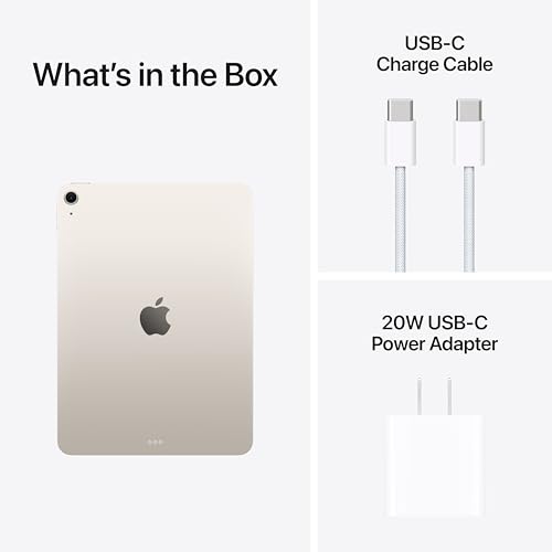 Image of Apple iPad Air 11-inch (M4): Liquid Retina Display, 512GB, 12MP Front /Back Camera, Wi-Fi 7 with Apple N1, Touch ID, All-Day Battery Life - Starlight with AppleCare+ (2 years)
