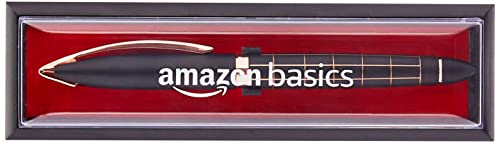 Image of amazon basics Elegant Ballpoint Pen with Classy Stainless Steel Body (Rose Gold, Blue Ink)