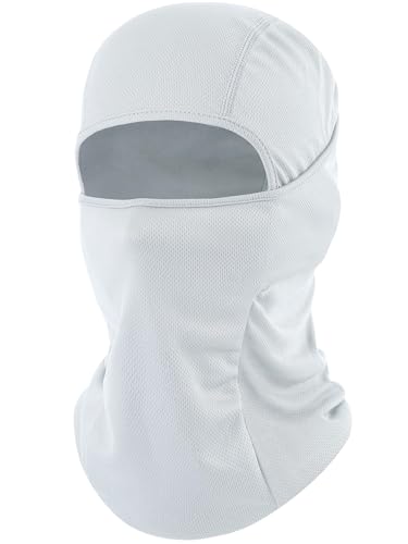 ROXUN Ski Mask Balaclava Shiesty Motorcycle Summer Cooling Breathable UV Protector for Men/Women White