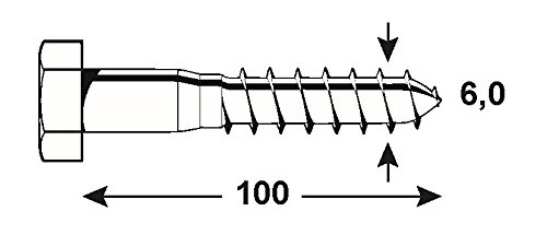 CONNEX KL4526099 Hexagonal Headed Screws 6x100 A2, Multicolored, 6 x 100 mm - Image 2