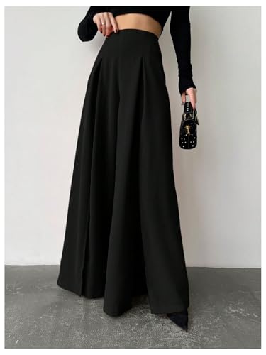 SweatyRocks Women's Split Thigh Wide Leg Pants High Waisted Beach Vacation Trousers4