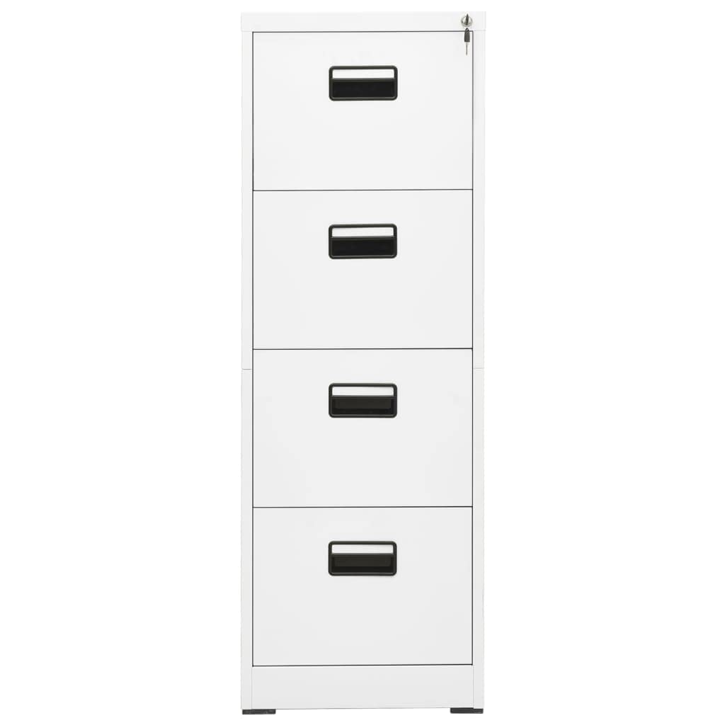 vidaXL Armadio Classificatore Bianco 46x62x133 cm in Acciaio