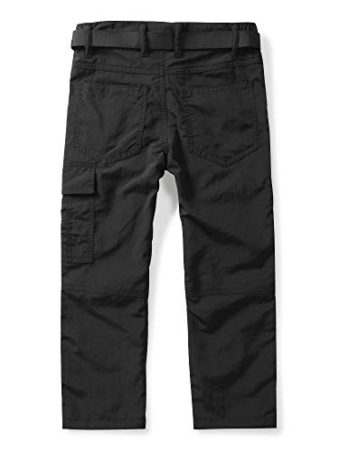 OCHENTA Boy's Pull on Casual Cargo Pants Quick Dry Outdoor Hiking Black 130-6Y2