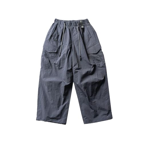 Men's Pants Summer Techwear Ice Silk Workwear Multi-Pocket Casual Trouser for Men