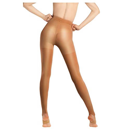 Image of Lin Performance Women Compression Stirrup Pantyhose 15-20mmHg Leg Slimming
