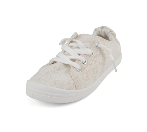 Image of Soda Flat Women Shoes Linen Canvas Slip On Sneakers Lace Up Style Loafers Zig-S