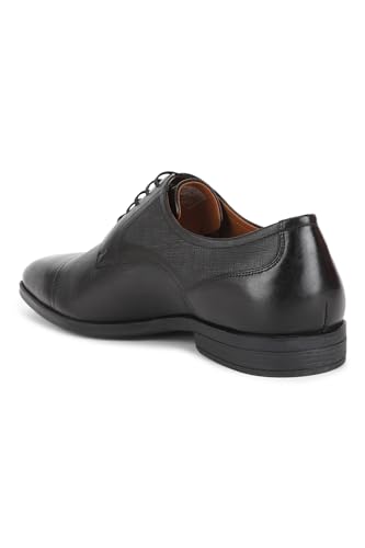 Image of Louis Philippe Men Premium Leather Breathable Lining Material Anti Slip with Heel TPR Sole Formal Derby Shoes