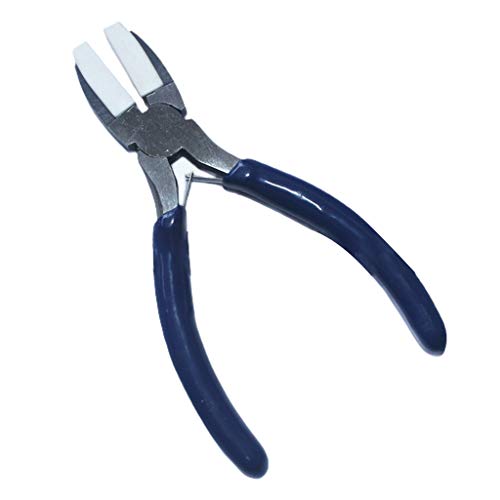 HUANGTNG Double Nylon Jaw Pliers Carbon Steel Pliers Plat Nose Pliers Tools for Beading Looping Shaping Wire Jewelry Making