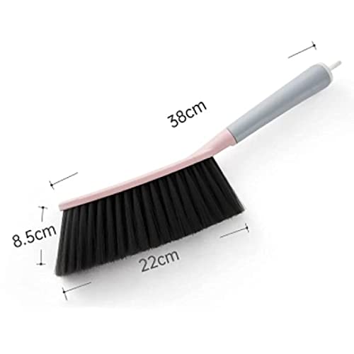 Image of Household Brush Sweeping, Cleaning Floors Long Handle Dust for Tiles, Carpet, Bed, Sofa,Mattress, Window, Bathroom, Car Seat, Curtain, Cleaner Home (Pink)