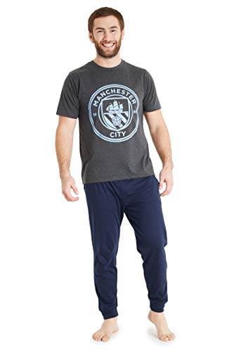 Manchester City FC Mens Long Pajama Set, T-Shirt and Long Pants - Mens Gifts