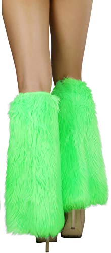 Image of ToBeInStyle Women's Faux Vibrant Fur Retro Daring 60' Inspired Ravewear Knee High Leg Warmers