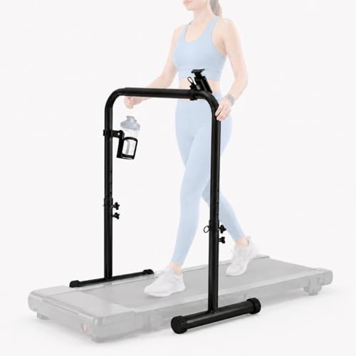 Yuntrove Walking Pad Handle Bar Only Treadmill Handlebar for Walking Pad with Phone & Water Bottle Holder Adjustable Handrail Height Heavy-Duty Steel (30-39 Inch)