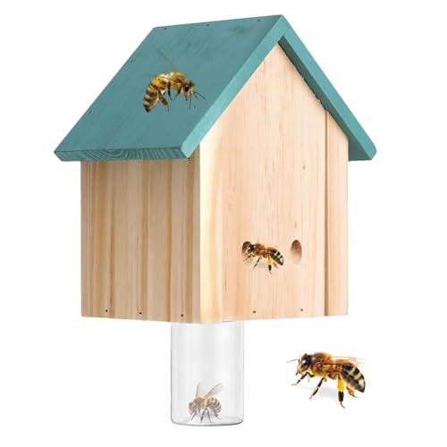 Bienentrap - Schädlingsbekämpfer für den Außenbereich, Insektenbekämpfung, Wespenvertreibung im Haus aus Holz, umweltfreundliches Holzgerät, Vernichter