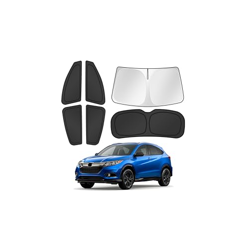 Image of Canvcle Window Shades for Honda HRV 2016-2022 HR-V Accessories Windshield Sun Shade Side Rear Window Cover Sunshade Sun Visor Shield Privacy Protection for Camping Keep Vehicle Cool Black 6PCS