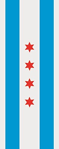 Drapeau Chicago vertical 120x300 pour mât extérieur pavillon U24 portrait