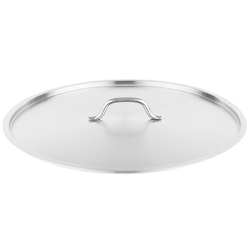 20-Inch Stainless Steel Stock Pot Lid, Commercial Grade SS1 Series, Round Cover with Handle for 80 Qt Pots, Silver, NSF Listed, Made in USA