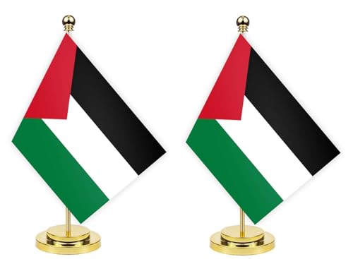 MacLand 2PCS Palestine Desk Flag