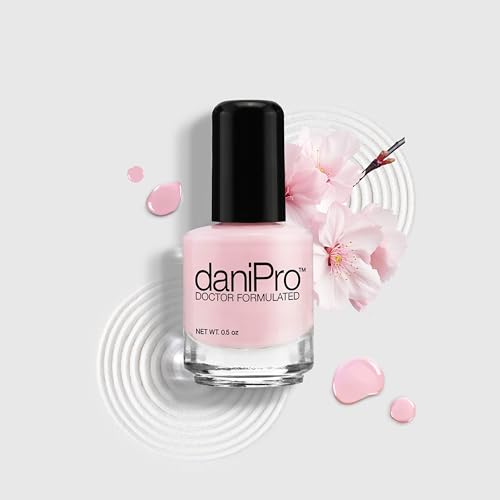 daniPro Doctor Formulated Nail Polish Love is All pink Fingernail Polish & Toenail Polish, 0.5 oz with Undecylenic Acid, Biotin & Vitamins - Vegan Formula for Healthy Nails - Manufactured in the USA
