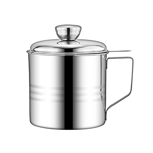 OnePine 1.2L Oil Strainer Pot with 304 Stainless Steel Detachable Fine Mesh Filter and Lid - Image 2