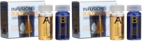 Tahe Infusion Gold Radiance Tratamiento Iluminador de Cabellos Rubios y Mechados con Oro Líquido y Queratina Pura, 2 x 10 ml (Paquete de 2)