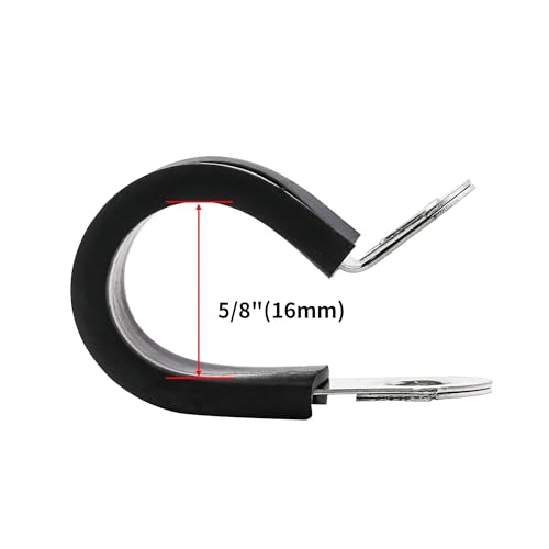 Collier de serrage en P de 6 mm en acier inoxydable 304 avec caoutchouc isolant - 7