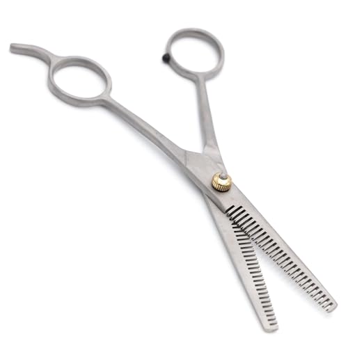 Jeffers Pet Grooming Thinning Shears for Dogs & Cats – 7 Inch Stainless Steel Blending Scissors with 30 Tooth Blade, Adjustable Tension, Finger Rest, Silent Grip – Coat, Fur, Hair Trimming Tool