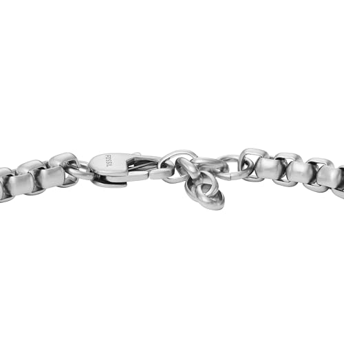 Image of Fossil Men's Plated Stainless Steel Engravable Personalized Gift ID, Chain or Cuff Bracelet for Men