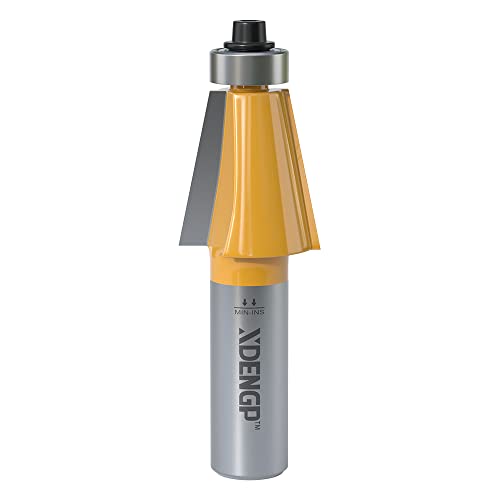 Image of 11.25 Degree Chamfer Router Bit with 1 Inch Cutting Length,1 /2 Inch Shank Carbide Edge Forming Bevel Router Bit with Bearing, Chamfer Bit Miter Angle Milling Cutters Tool