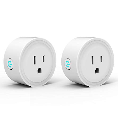 Alexa Smart Plugs WiFi Outlet 2 Pack Control Timer/On/Off Switch, Mini Wireless Socket